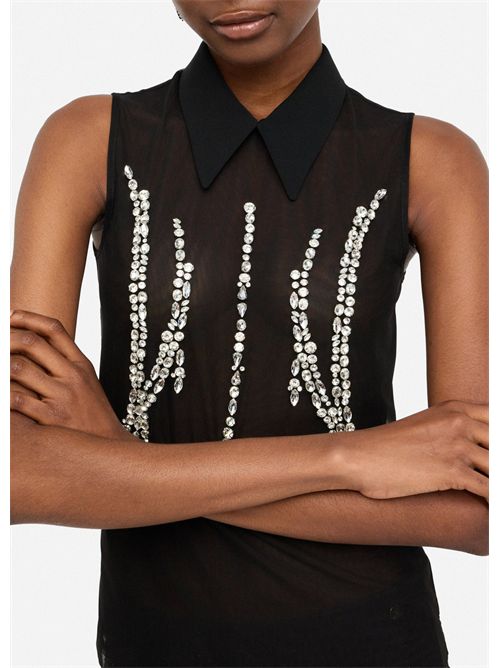 Top in tulle con strass LIU JO | CF5123J4963/22222